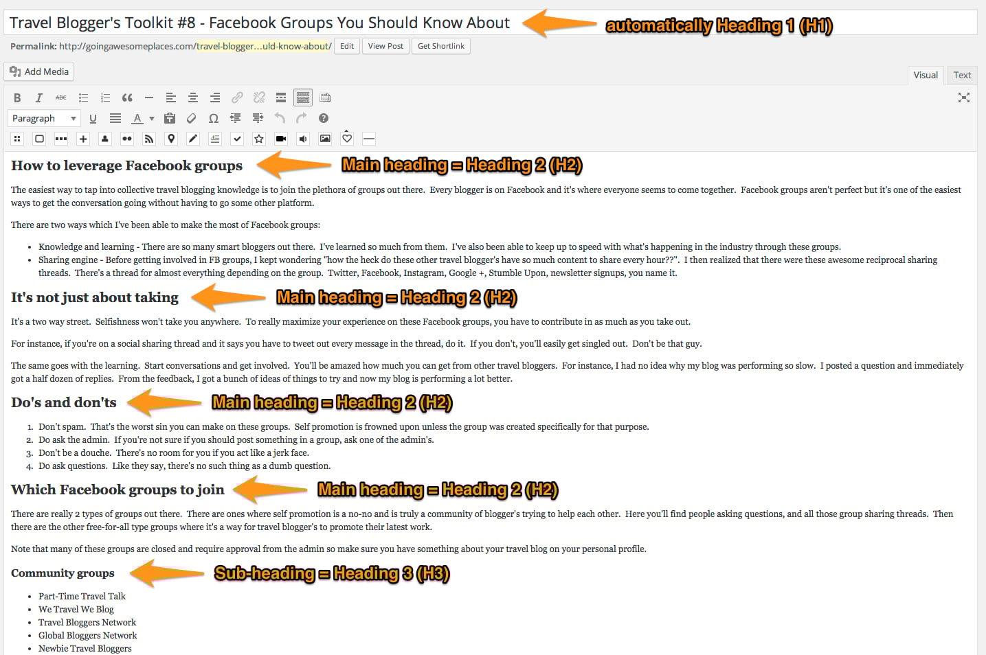 WordPress Formatting,Blog Formatting