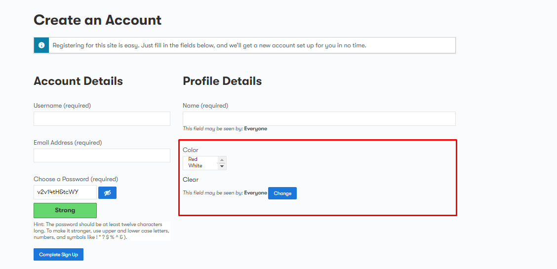 Buddypress Registration Forms
