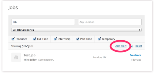 Job Alerts plugin to create custom alerts