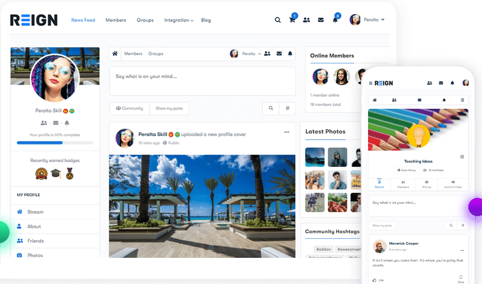 Reign PeepSo Theme- Social Marketplace with BuddyPress