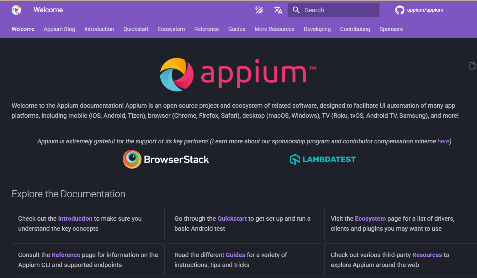 Appium- api testing tool