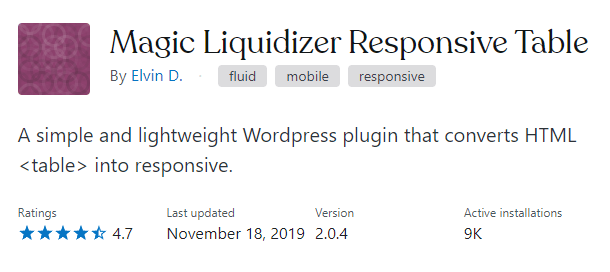 Magic Liquidizer Responsive Table- WordPress Table Plugins