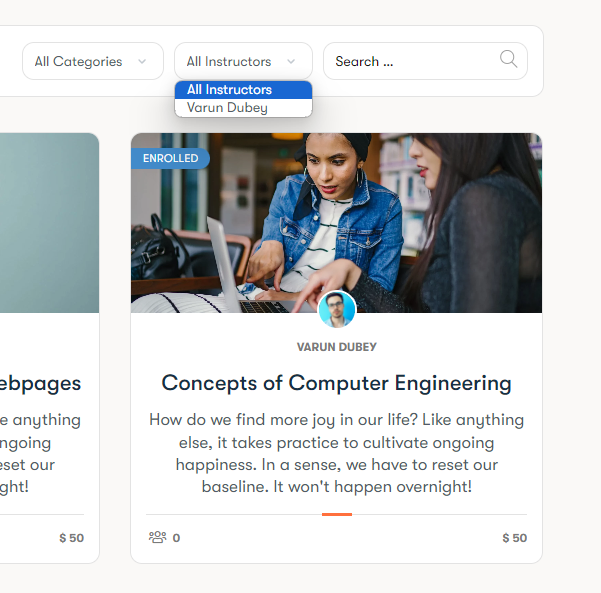 Multi insructor website