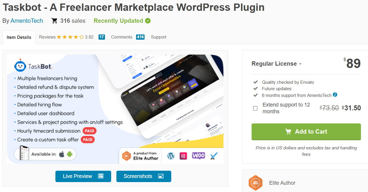 Taskbot- plugins to create a freelancer marketplace