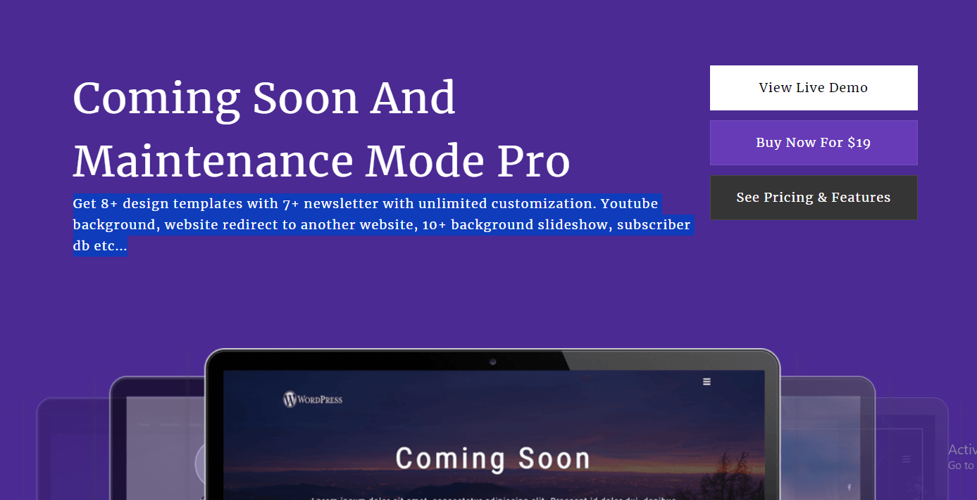 Coming Soon Page & Maintenance Mode