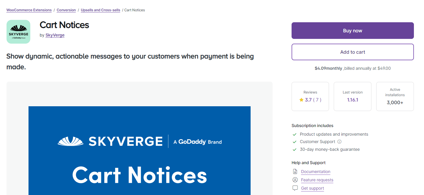 Cart Notices by SkyVerge