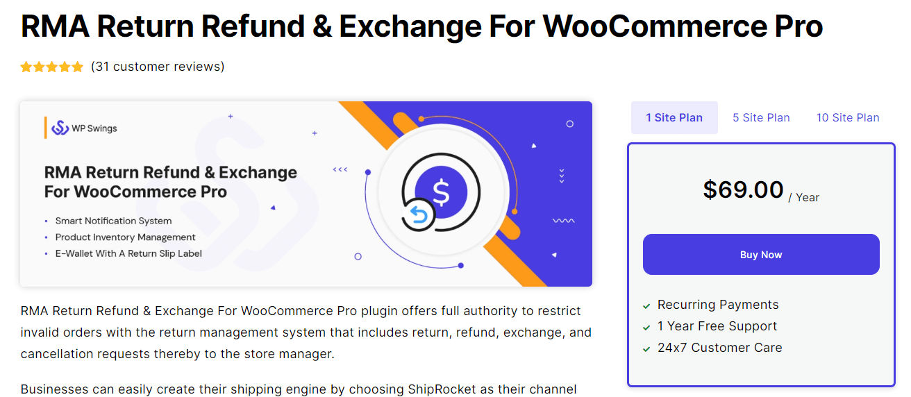 RMA Return Refund & Exchange