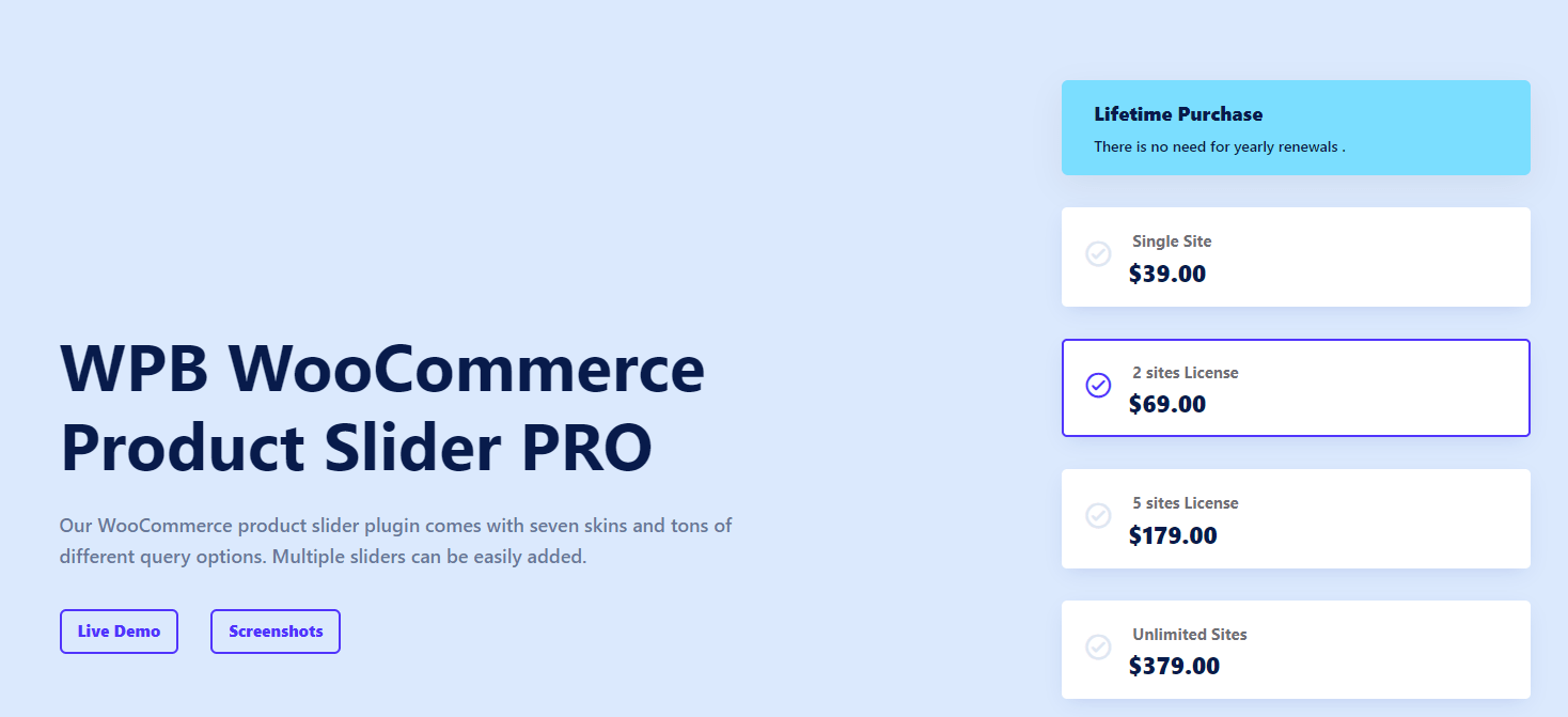 WPB WooCommerce Product Slider PRO
