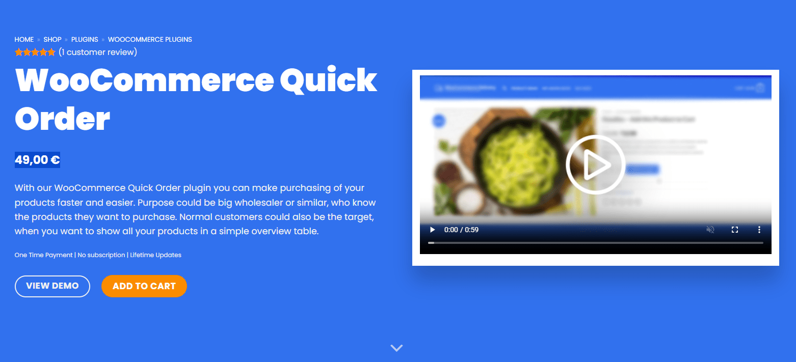 WooCommerce Quick Order