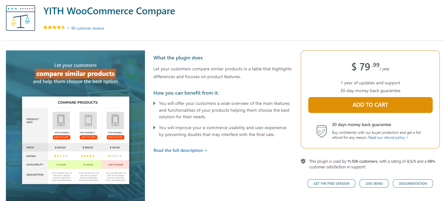 YITH WooCommerce Compare Plugin
