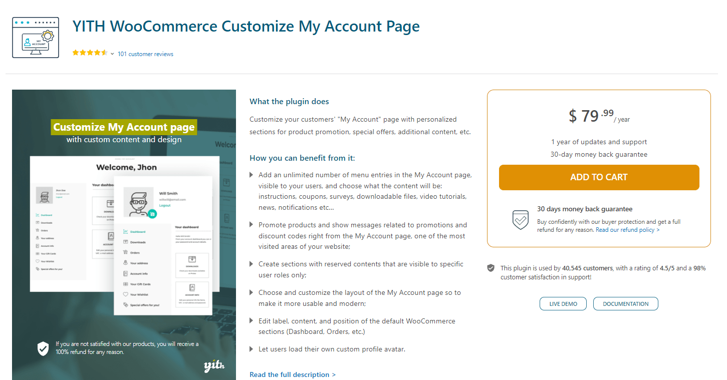YITH WooCommerce Customize My Account Page