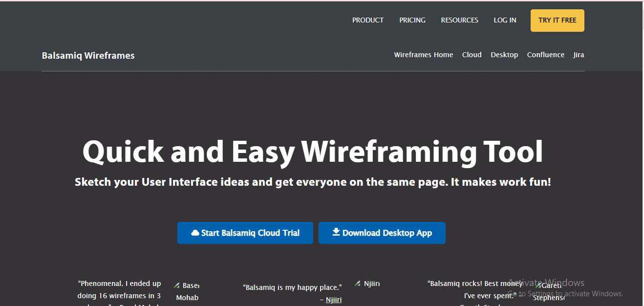 Balsamiq Wireframes