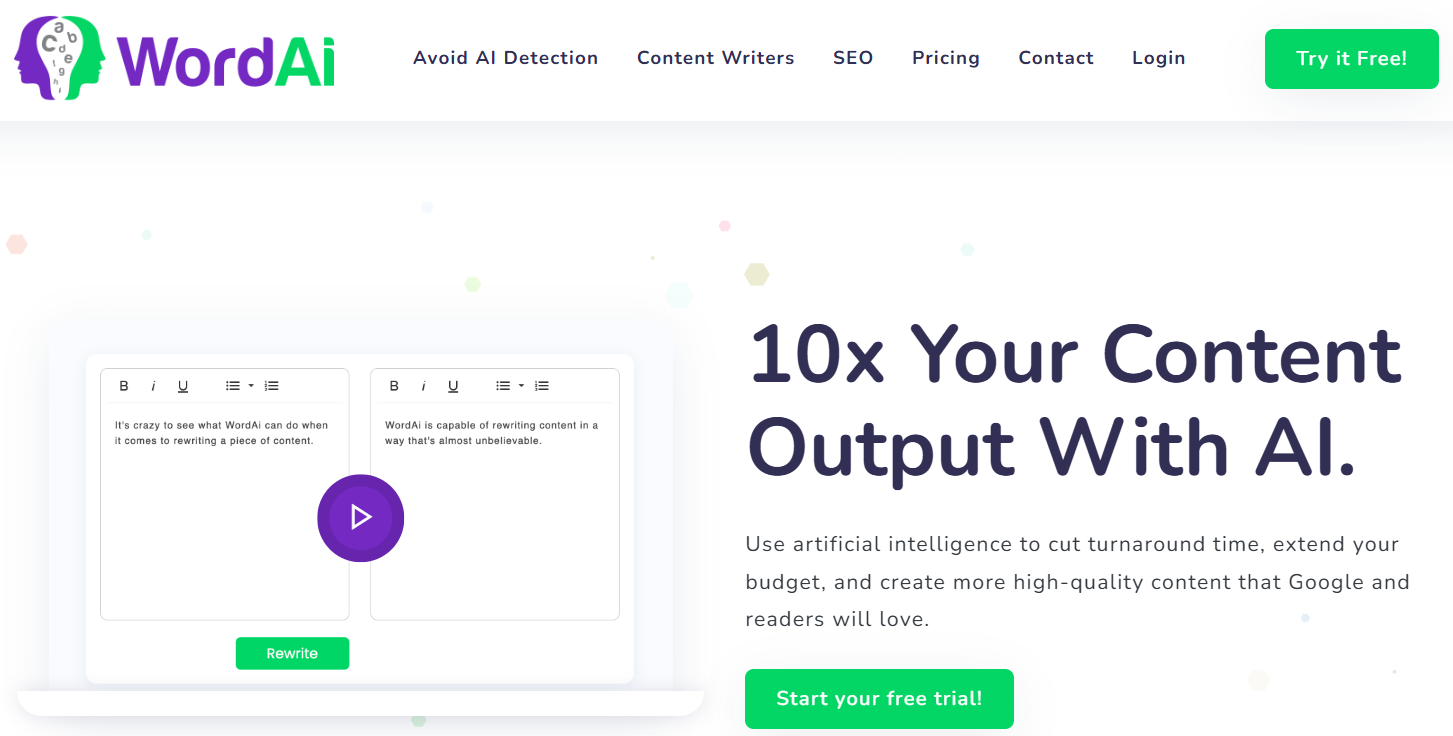 WordAi- AI Rewriter Tools