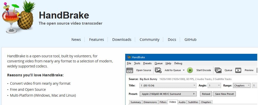 Software for Video Compression