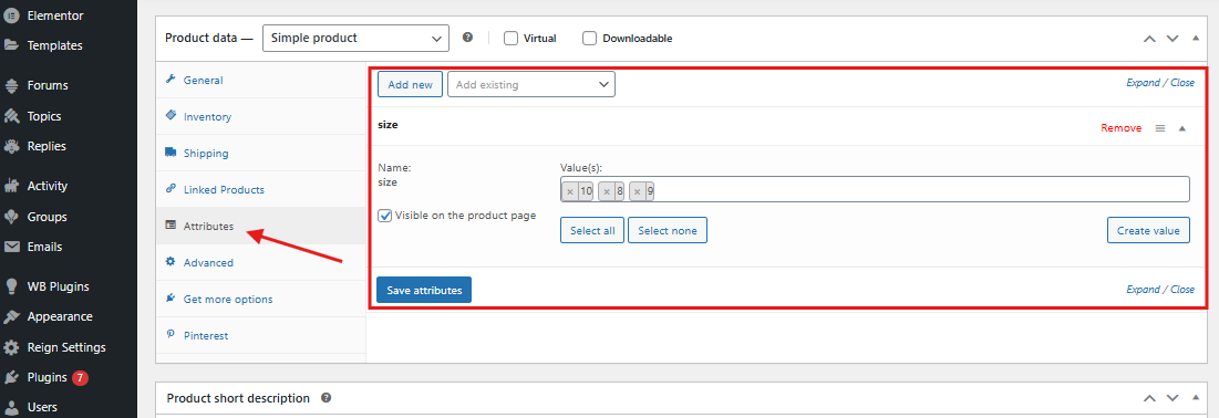 Assign Attributes to Products
