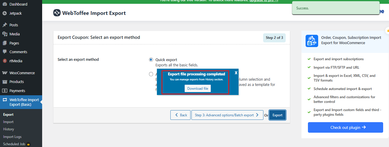 Download the CSV file to your computer