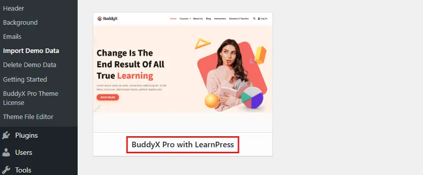 LearnPress Demo Import