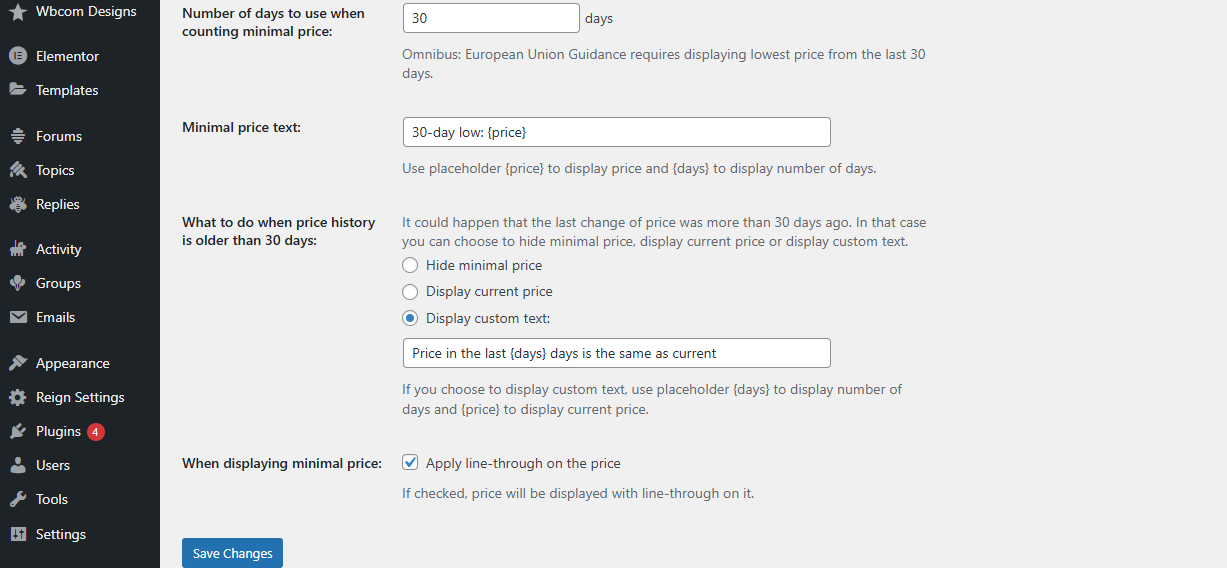 Set the Duration of Price Tracking
