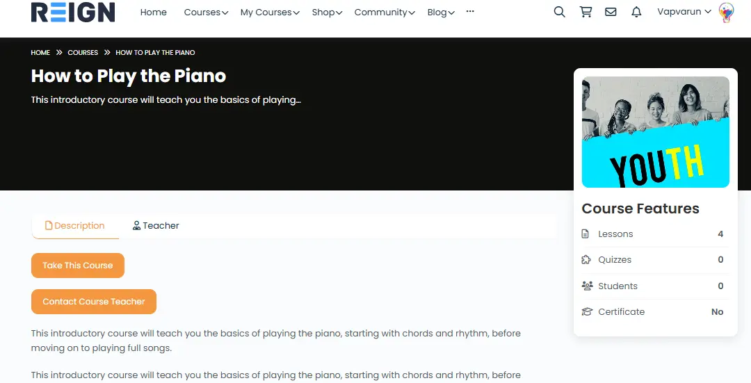 Sensei LMS Single Course Pages