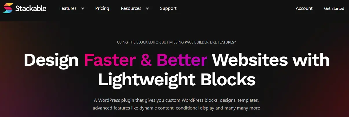 Stackable- wordpress page builder