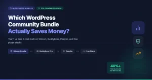 WordPress community plugin bundle cost comparison 2026 - Wbcom vs BuddyBoss vs PeepSo TCO breakdown