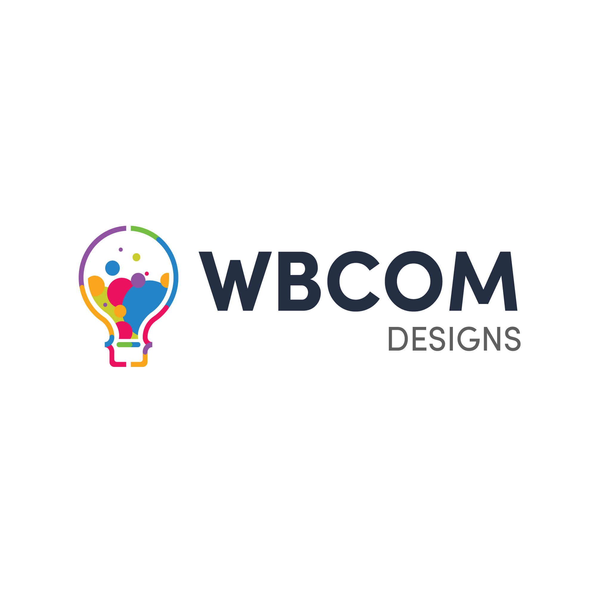 Wbcom Designs logo, dark colors on a light background