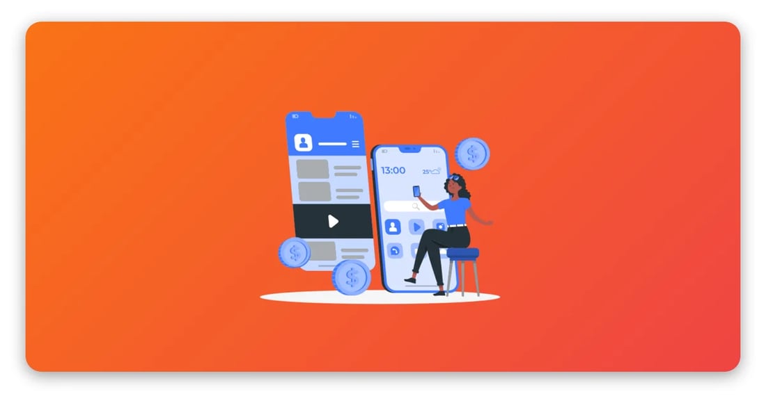 How to monetize your online community using WordPress - illustration showing platform monetization with dollar coins