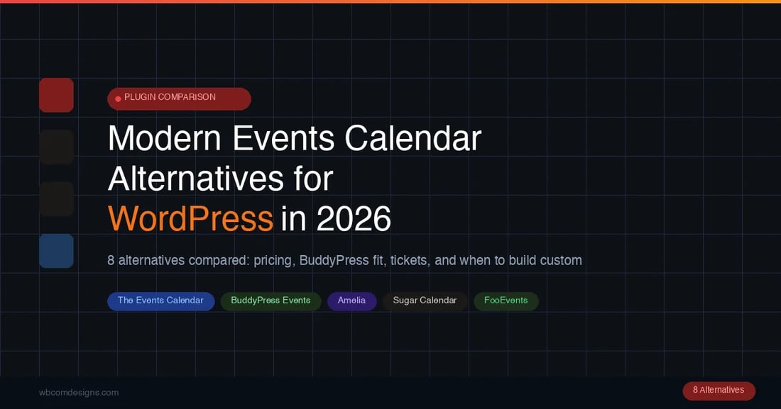 Modern Events Calendar Alternatives for WordPress in 2026 - comparison of 8 event plugins