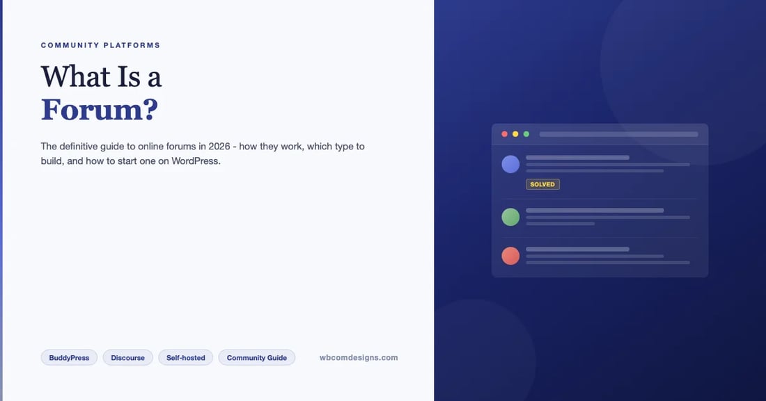 A guide to what an online forum is, how it works, and how to start one on WordPress using BuddyPress and Jetonomy