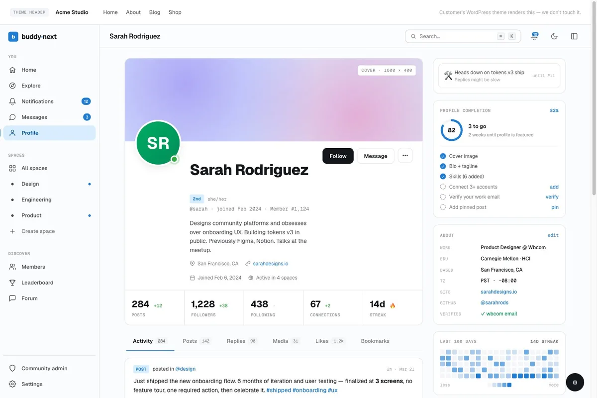 BuddyNext Member profiles screen