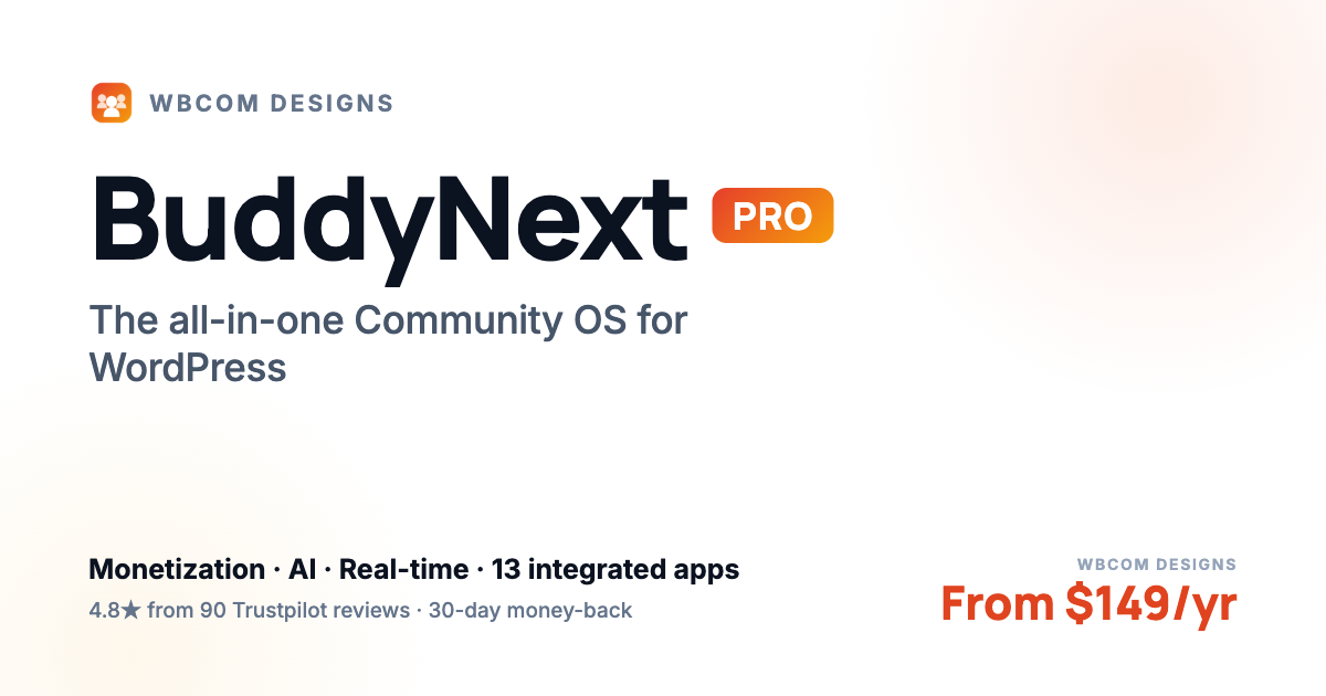 BuddyNext Pro - The Community OS for WordPress · Wbcom Designs