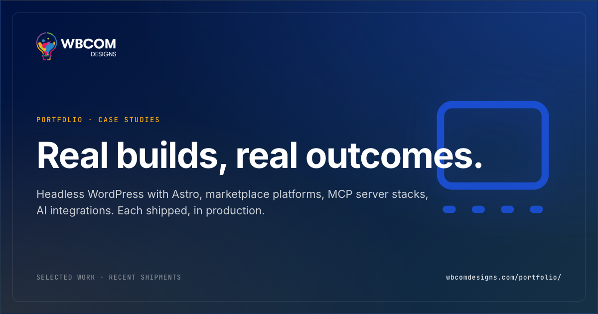 Work we have shipped · Wbcom Designs