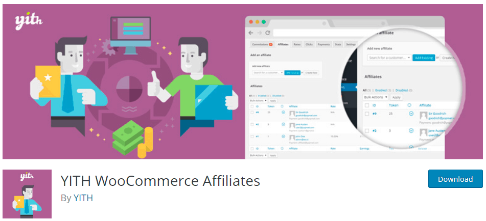 Affiliate management WordPress plugins YITH WooCommerce Affilates