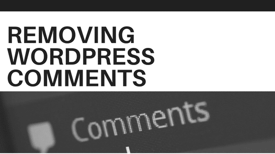 REMOVING WORDPRESS COMMENTS