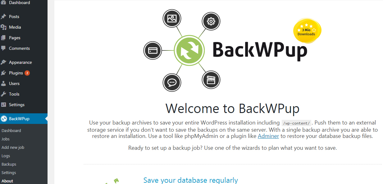 Backup WordPress website - BackWPup