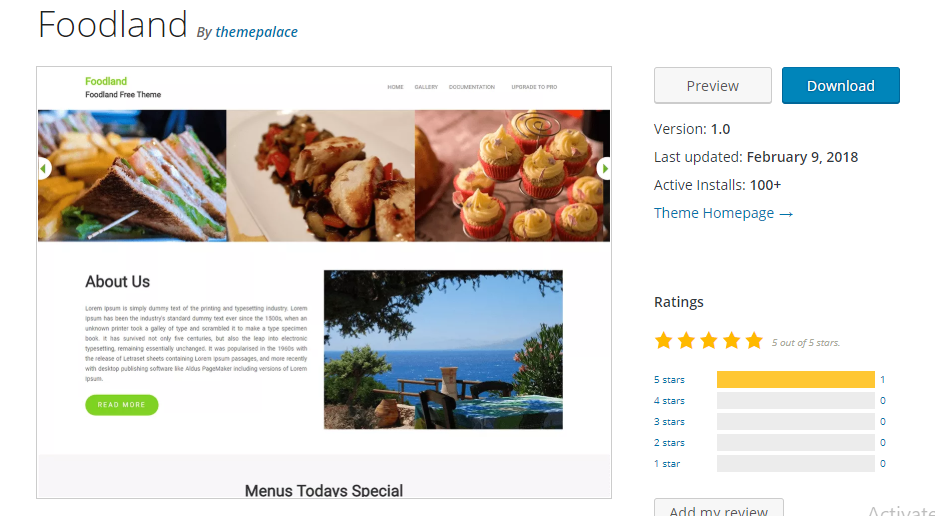 WordPress Food Themes