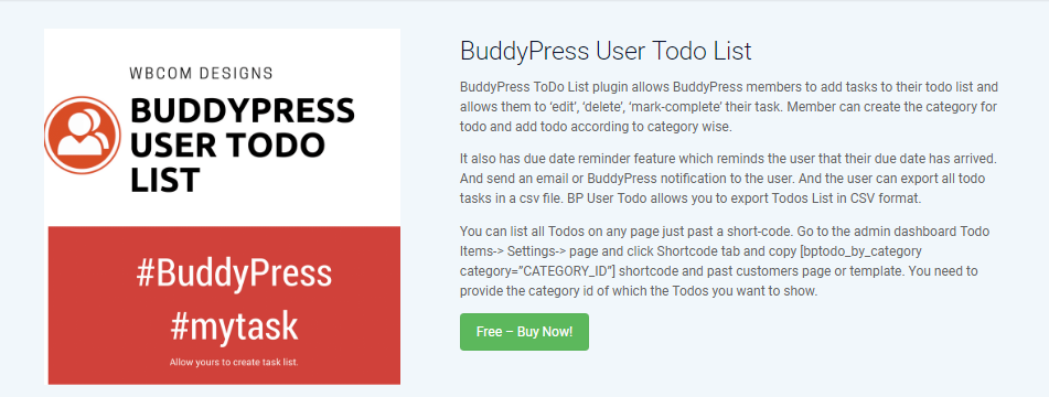 BuddyPress To Do List Feature BuddyPress To Do List Feature