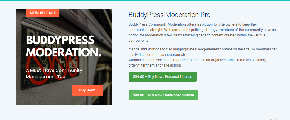 Community Moderation Feature BuddyPress Community Moderation Feature