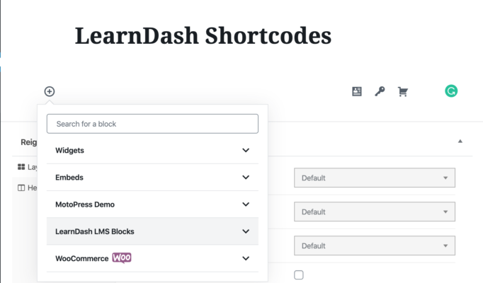 LearnDash Shortcodes