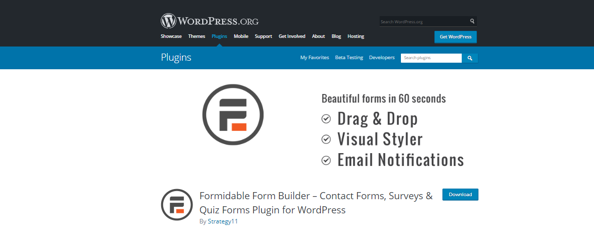 Formidable form- Service directory software WordPress 