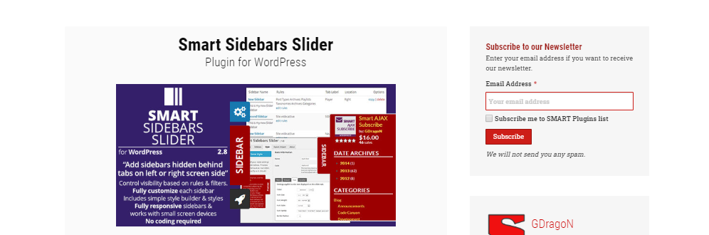 smart sidebars slider