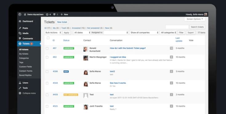 Best WordPress Support ticket plugins