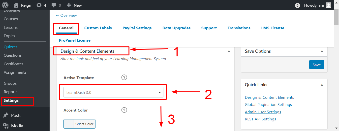 Change Theme LearnDash Course