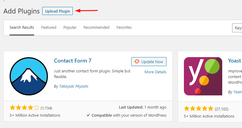 Upload WordPress Plugin