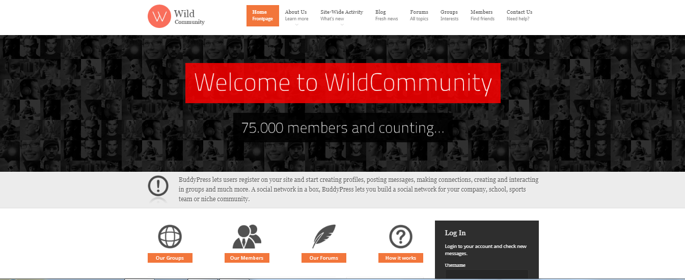 Free WordPress Community Themes wild community