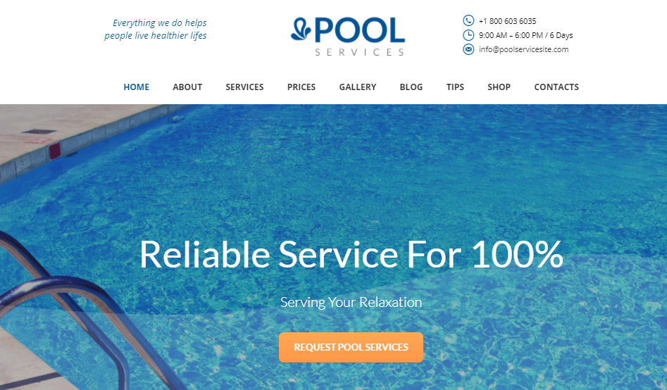 Pool Services WordPress Theme