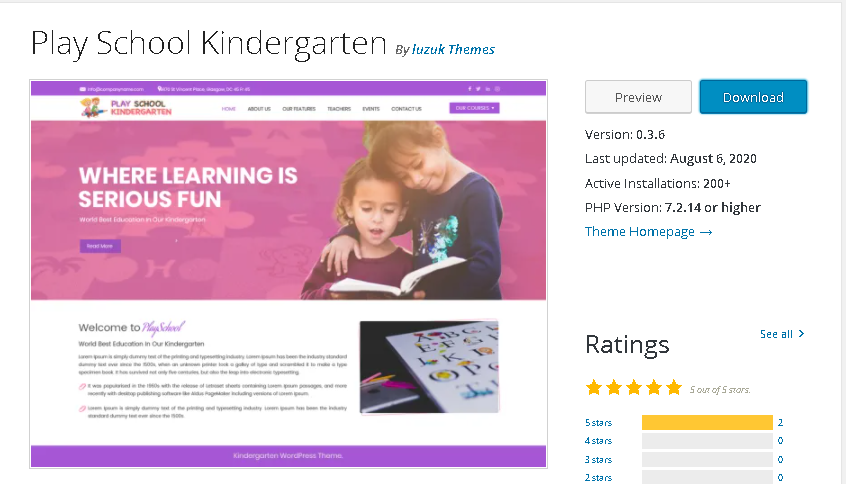 Preschool and Kindergarten WordPress Themes
