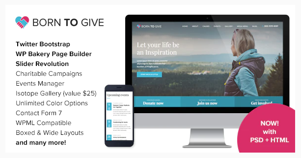 Crowdfunding WordPress Themes 5 born to give
