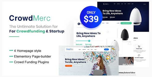 Crowdfunding WordPress Themes 3 crowd merc Crowdfunding WordPress Themes
