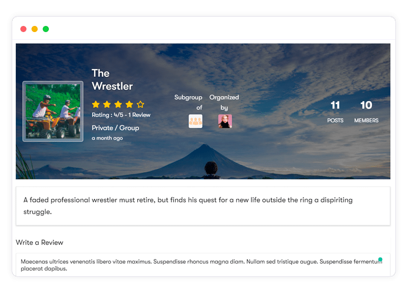 BuddyPress Group Reviews